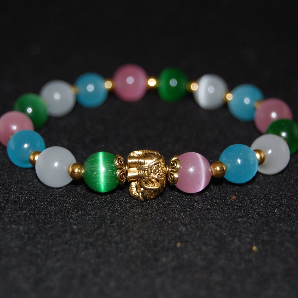 Elephant Bracelet,Cat Eye Like Beads,Colorful Bracelet